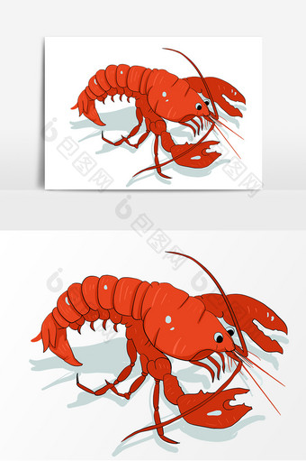 龙虾美食装饰元素图片