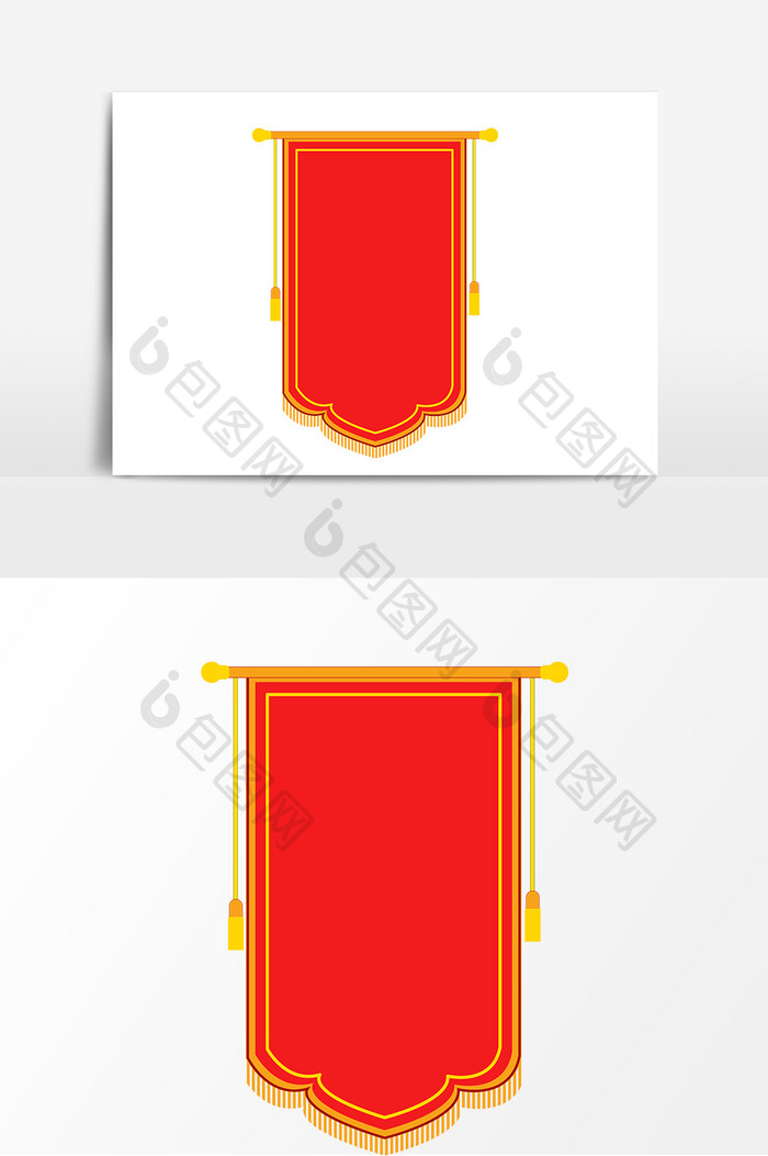 红色锦旗元素设计