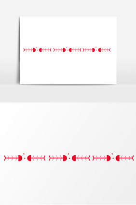 手绘小鱼骨分界线元素
