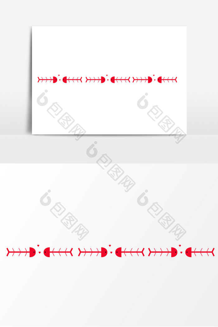 手绘小鱼骨分界线元素