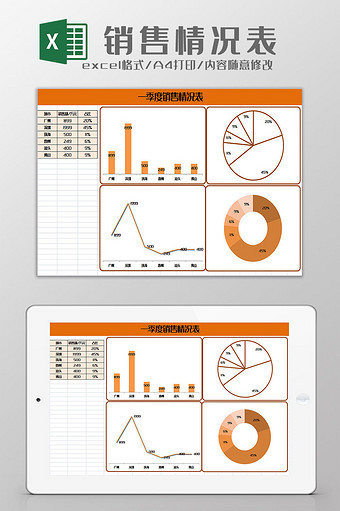 一季度销售情况分析表excel模板图片