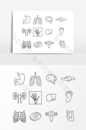 手绘人体器官设计素材图片