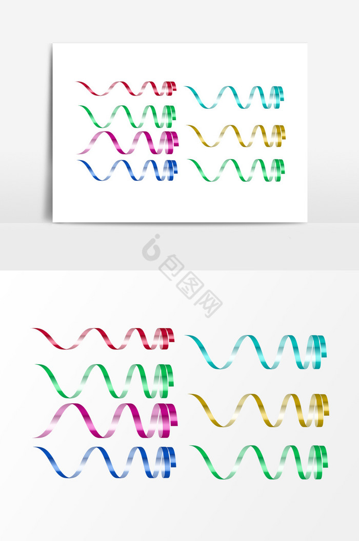 彩色丝带装饰图片