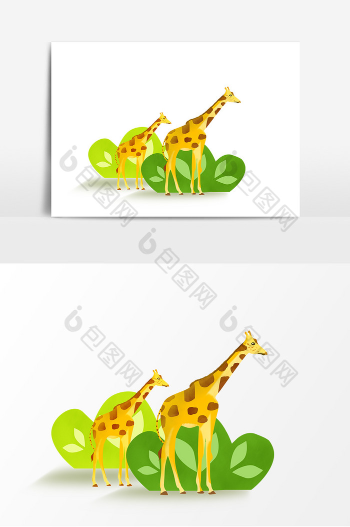 动物园长颈鹿插画图片图片