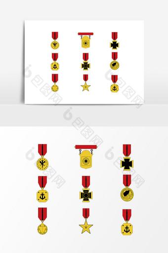 手绘金牌勋章荣誉素材图片
