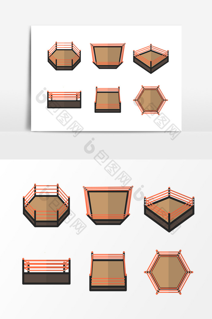 手绘擂台设计素材