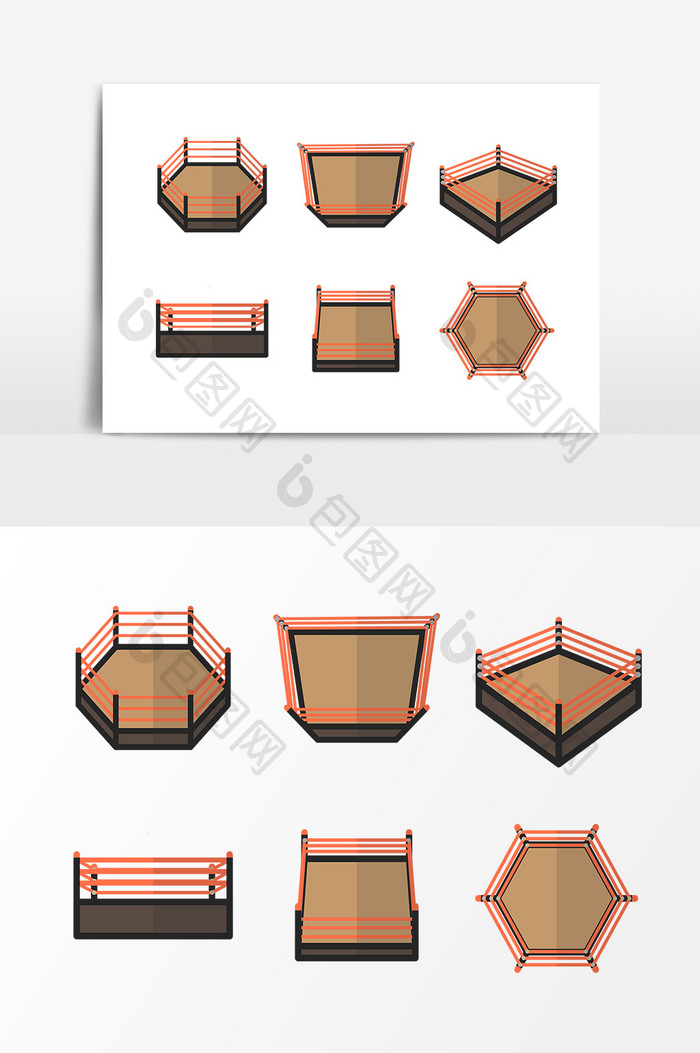 手绘擂台设计素材