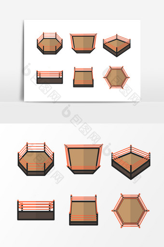 手绘擂台设计素材图片