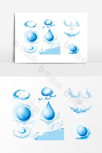 蓝色水滴设计素材图片