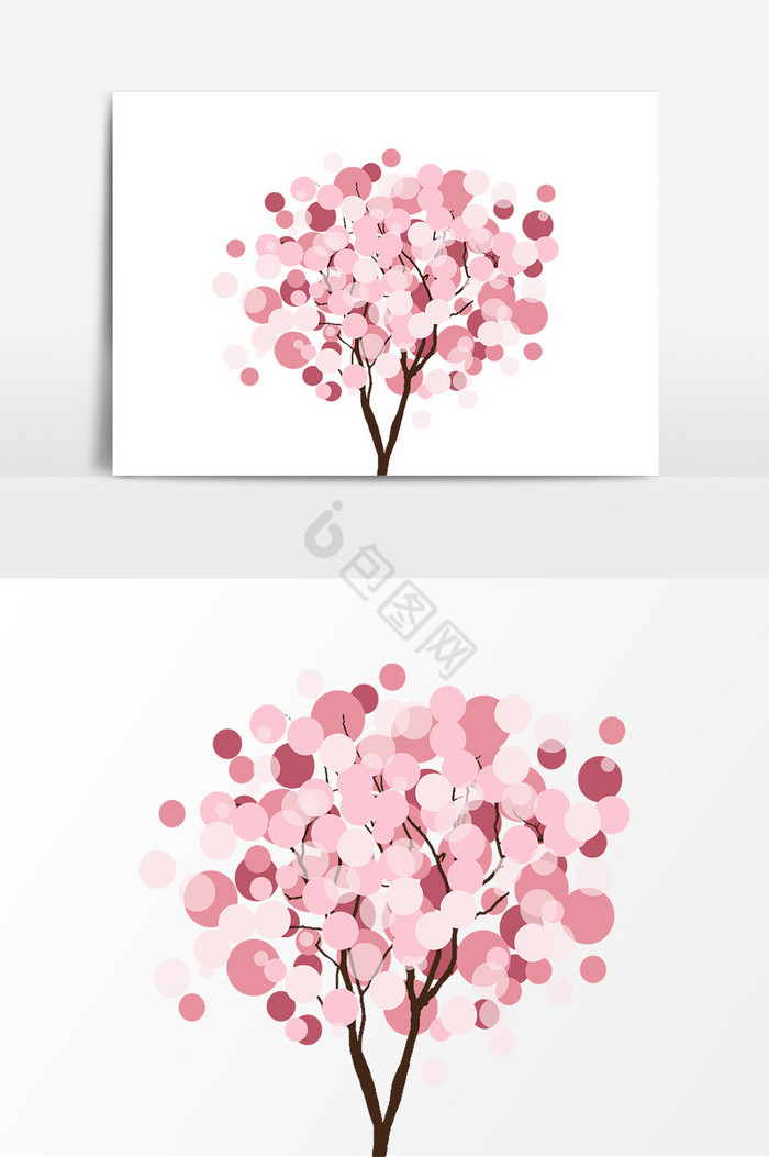圆点樱花树图片