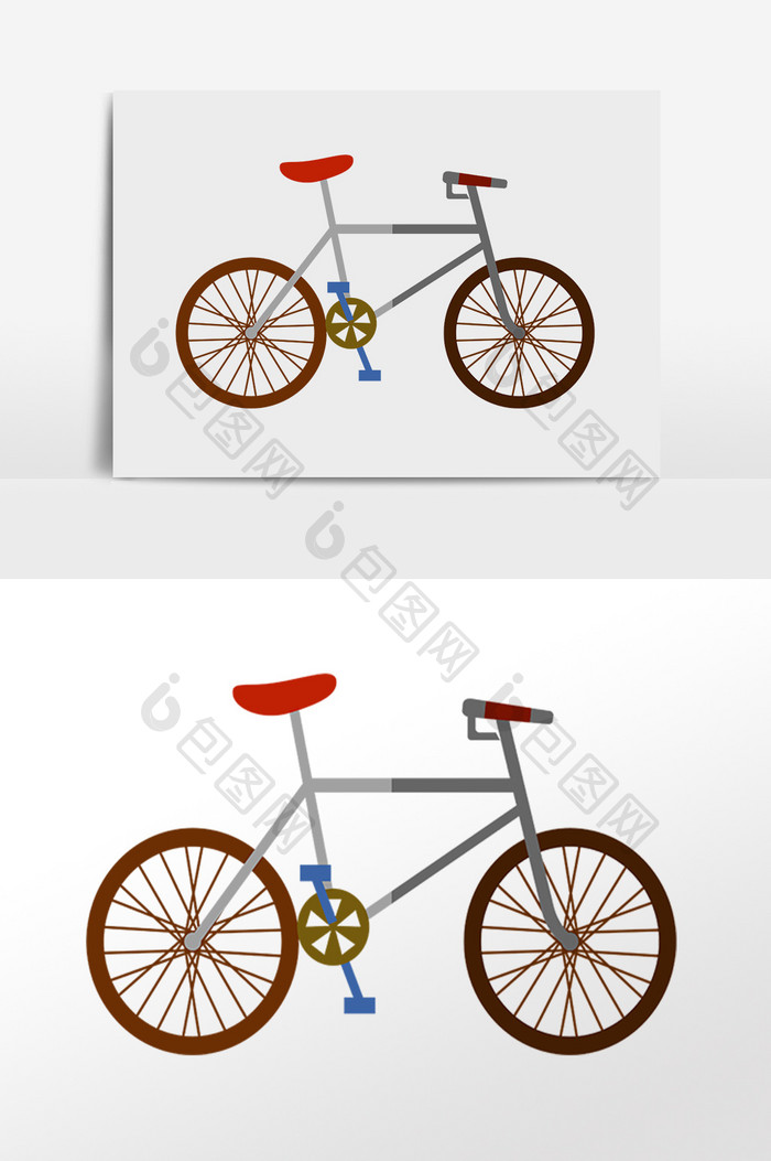 手绘交通工具自行车赛车插画