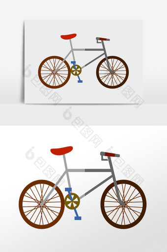 手绘交通工具自行车赛车插画图片