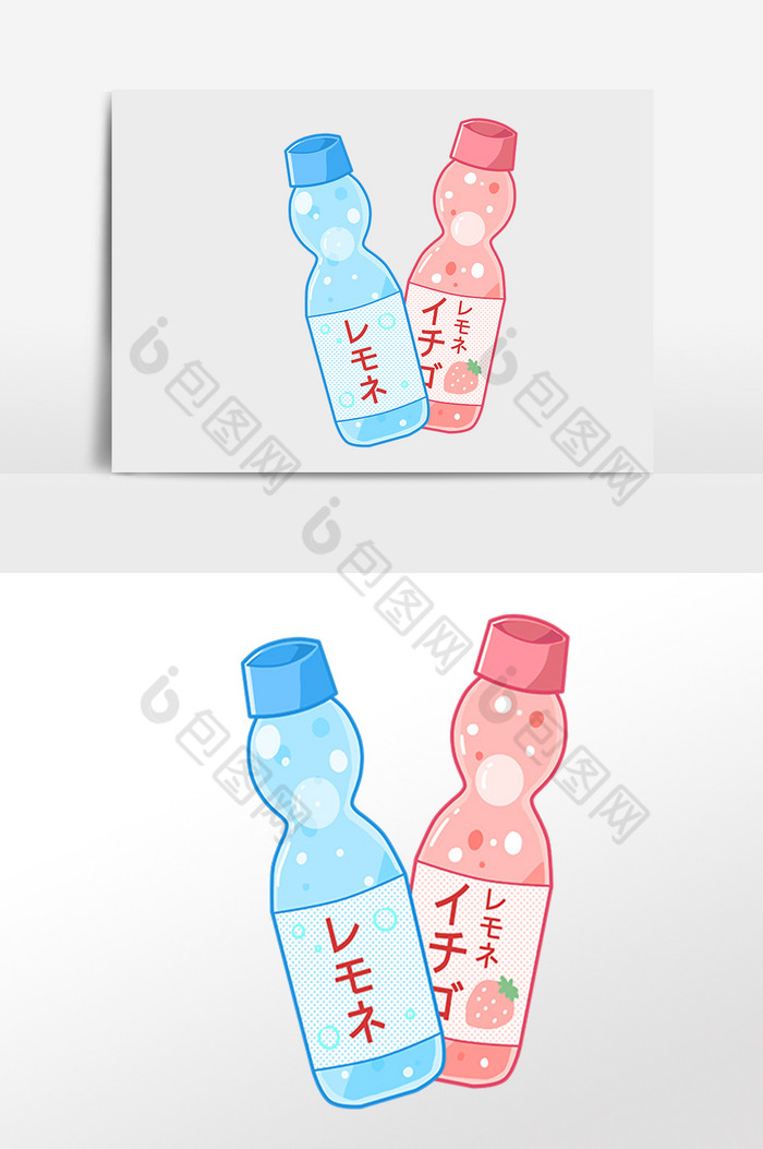 日本饮品弹珠汽水插画图片图片