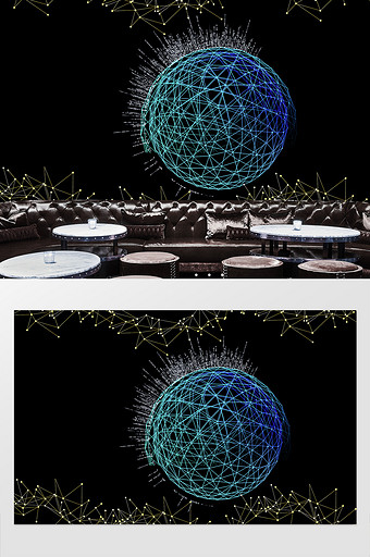 现代抽象地球线条背景墙图片