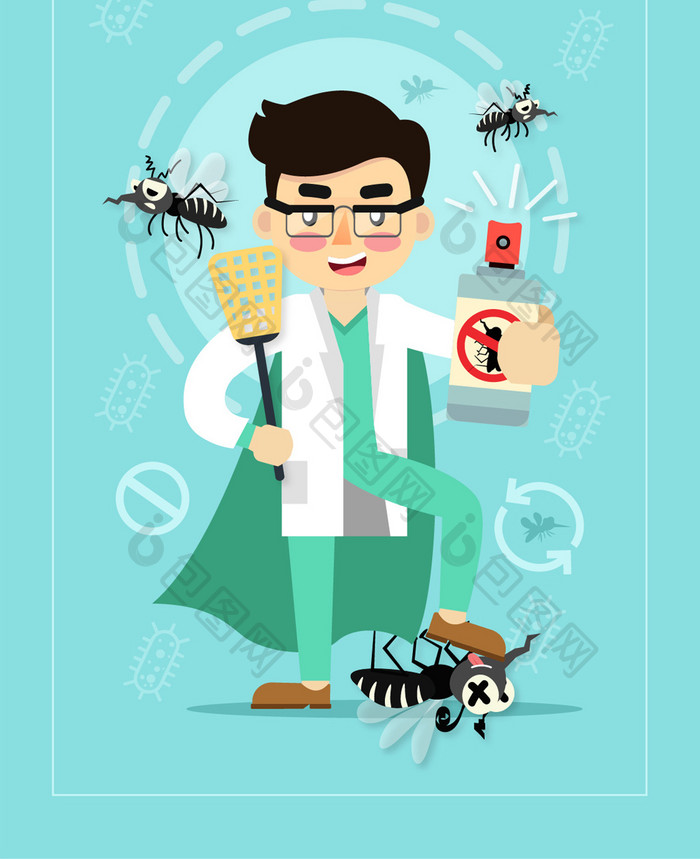 世界防治疟疾日公益手机海报