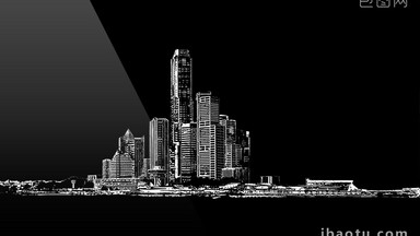 15款剪影城市出现动画特效元素素材视频