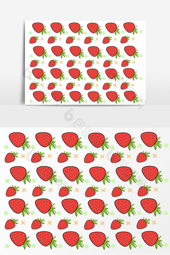 手绘卡通草莓底纹元素图片
