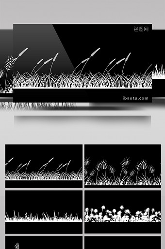 13款草丛剪影动画带通道特效元素素材视频图片