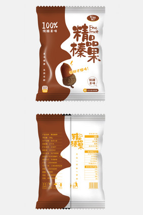 简约咖色精品榛果美食包装设计