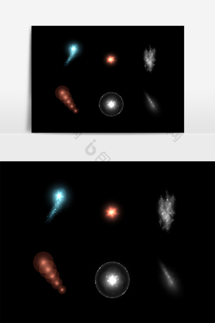 彩色光效效果元素