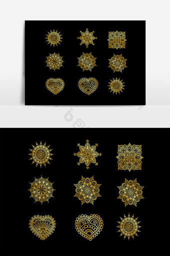 金色民族装饰花纹设计素材图片