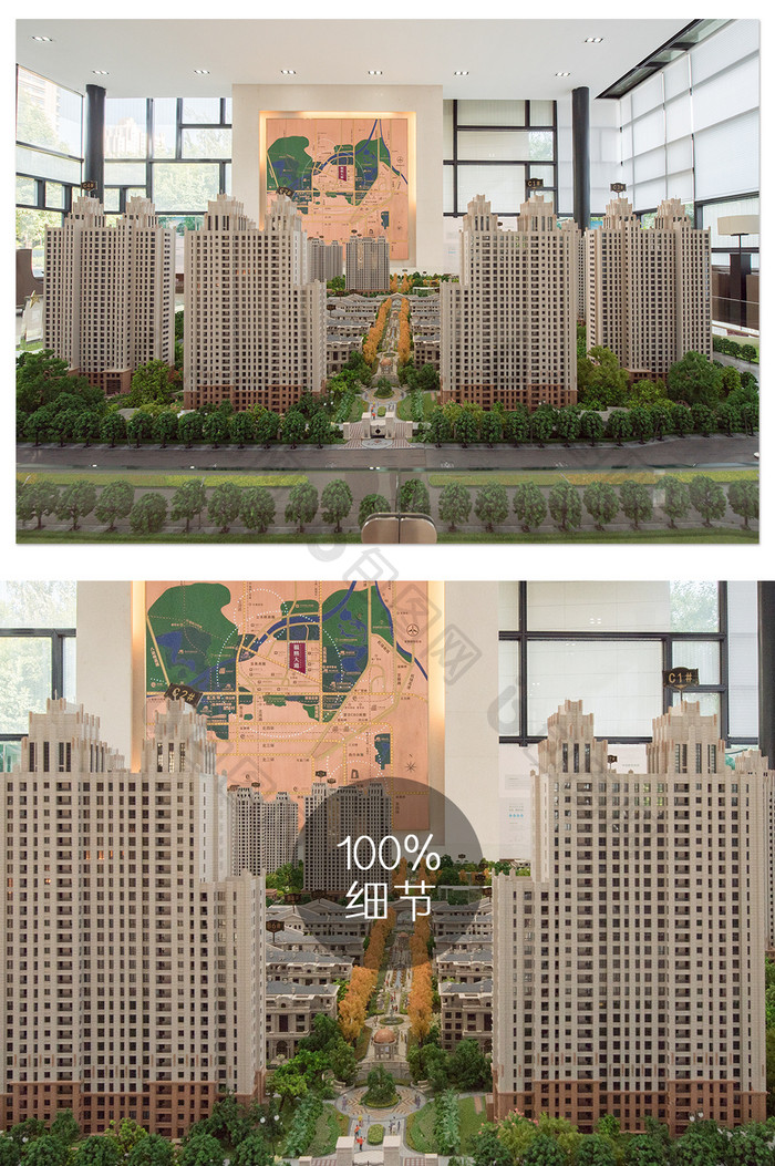 简洁大气的地产楼盘沙盘摄影图