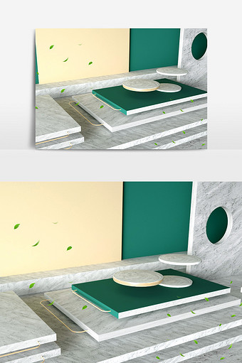 C4D文艺小清新海报模型（OC渲染）图片