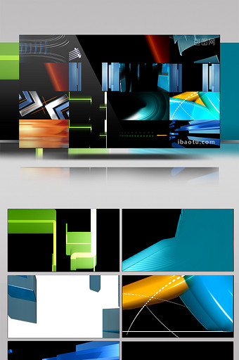 18组动态转场彩色立体视频动画素材图片