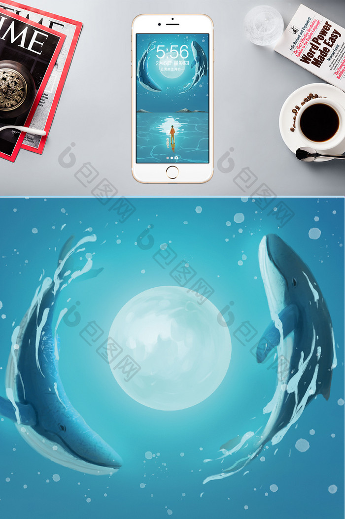 蓝鲸海洋手机壁纸