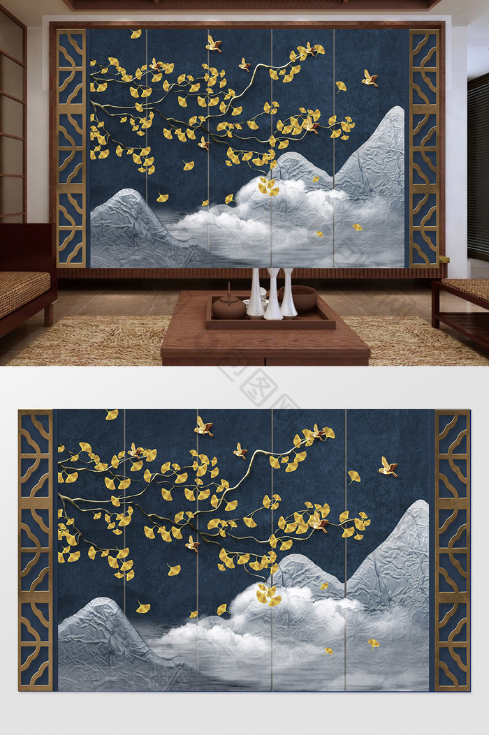 工笔花鸟中式手绘桃花图片