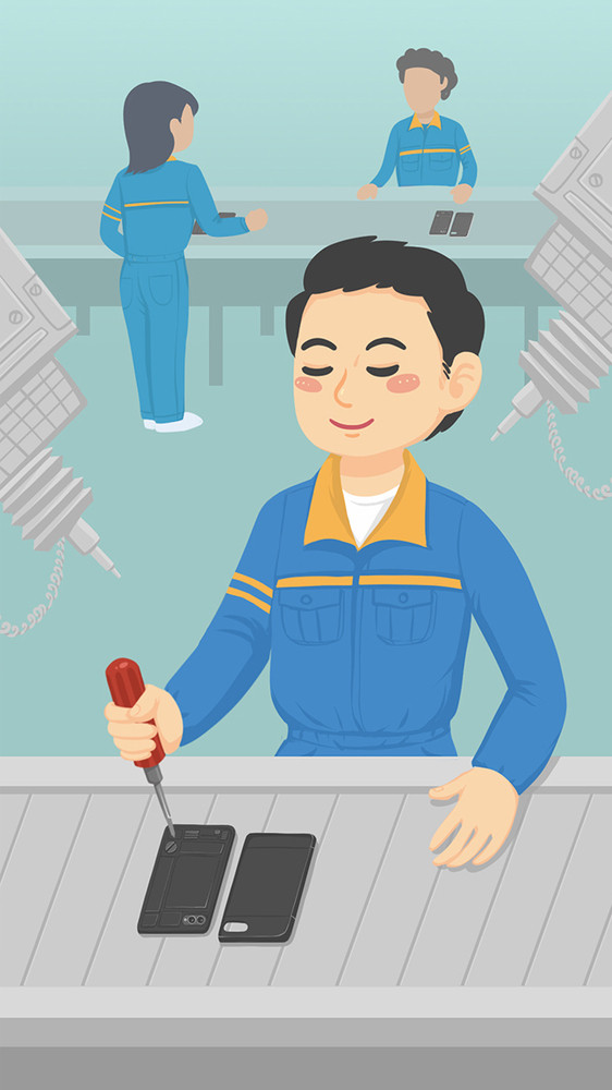 gif卡通漫画五一劳动节欢乐购物促销动态插画下载1688x3000gif蓝色