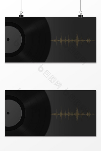 简约复古黑胶唱片风格背景图片