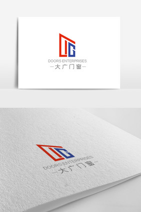 高端大气简约时尚门窗建材logo模板