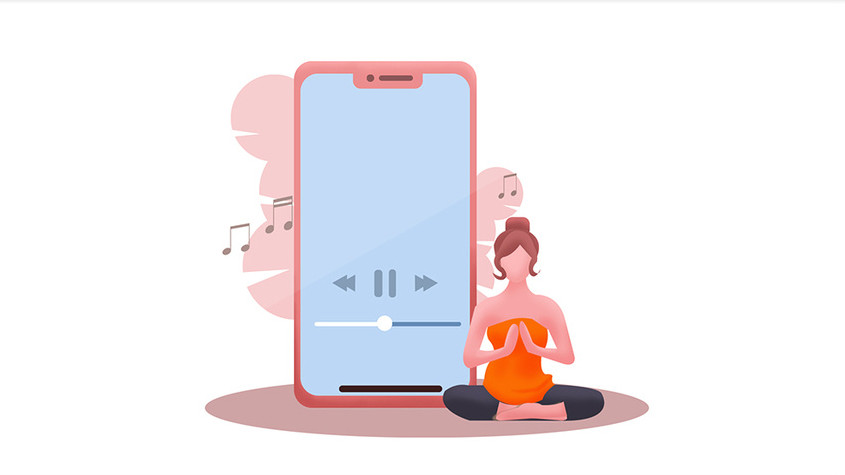 扁平手机生活健身音乐瑜伽运动gif图片