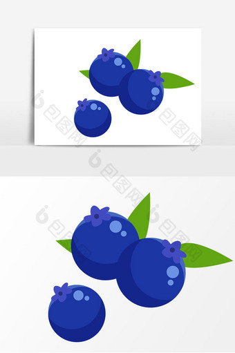 手绘蓝莓元素设计图片