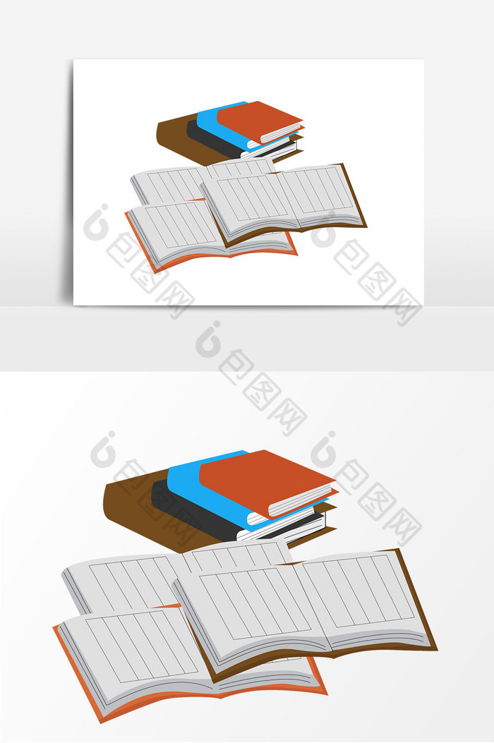手绘书本课本元素设计