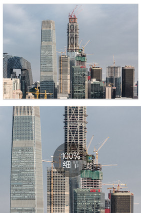 北京摩天大楼建筑群国贸CBD特写摄影图