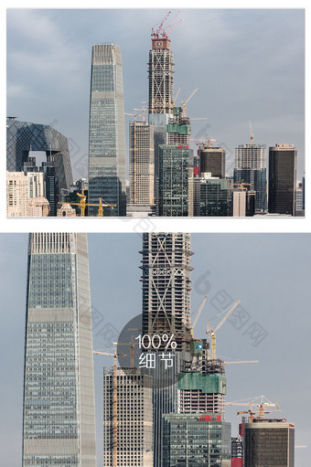 北京摩天大楼建筑群国贸CBD特写摄影图图片