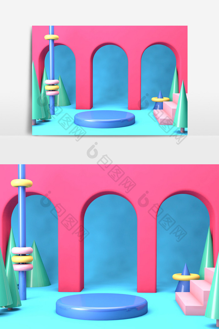 C4D春天电商节日小场景模型