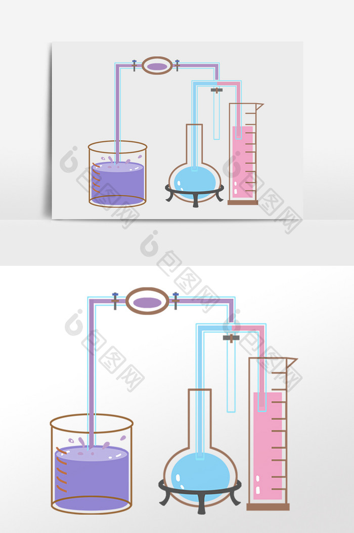 手绘医疗化验烧杯工具插画