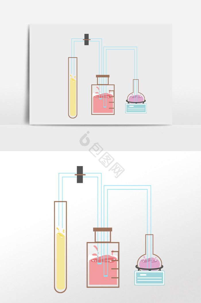 医疗化验烧杯器具插画图片