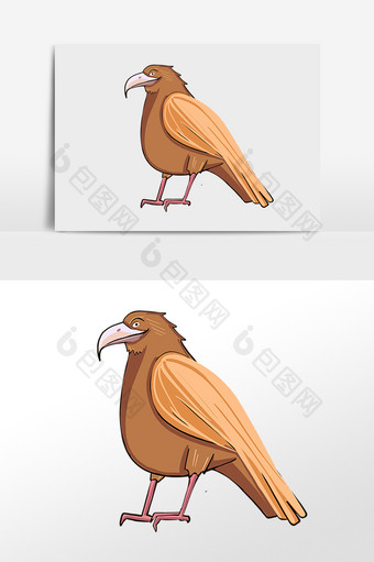手绘卡通动物老鹰哺乳动物插画图片