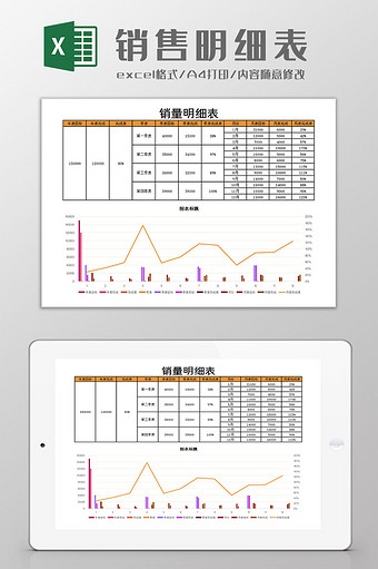 销售明细表excel模板图片