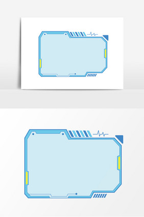 卡通蓝色科技边框元素