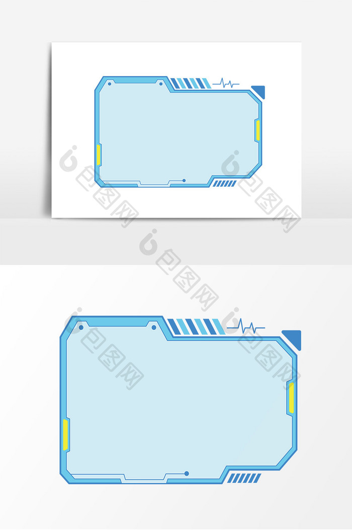 卡通蓝色科技边框元素