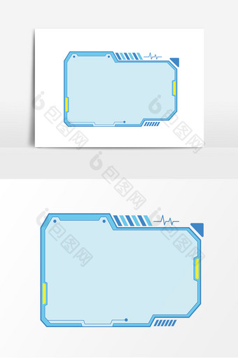 卡通蓝色科技边框元素图片