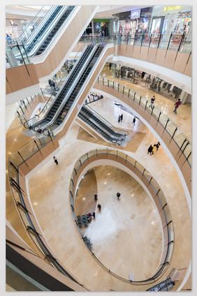 极具流动线条感的商场中庭摄影图