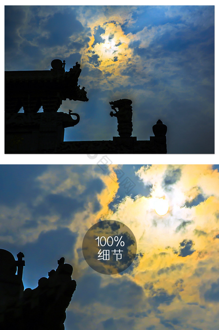 中国元素古建筑剪影图片