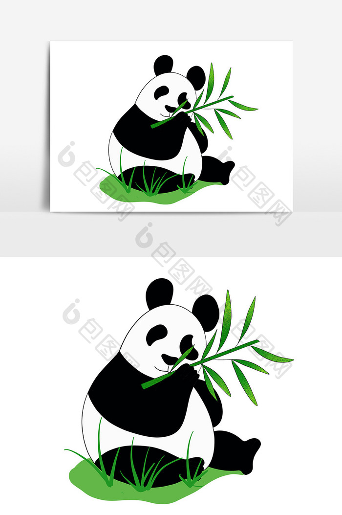 动物国宝大熊猫手绘元素