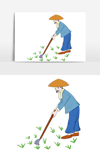 五一劳动节锄地的老人图片下载